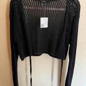 Forever 21 Black Open-Knit Sweater